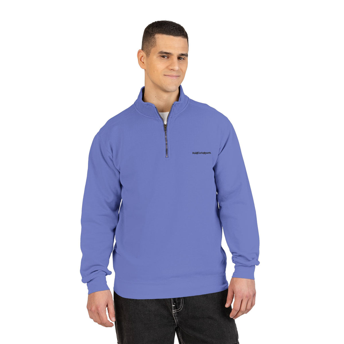 Felpa con zip a quarto unisex