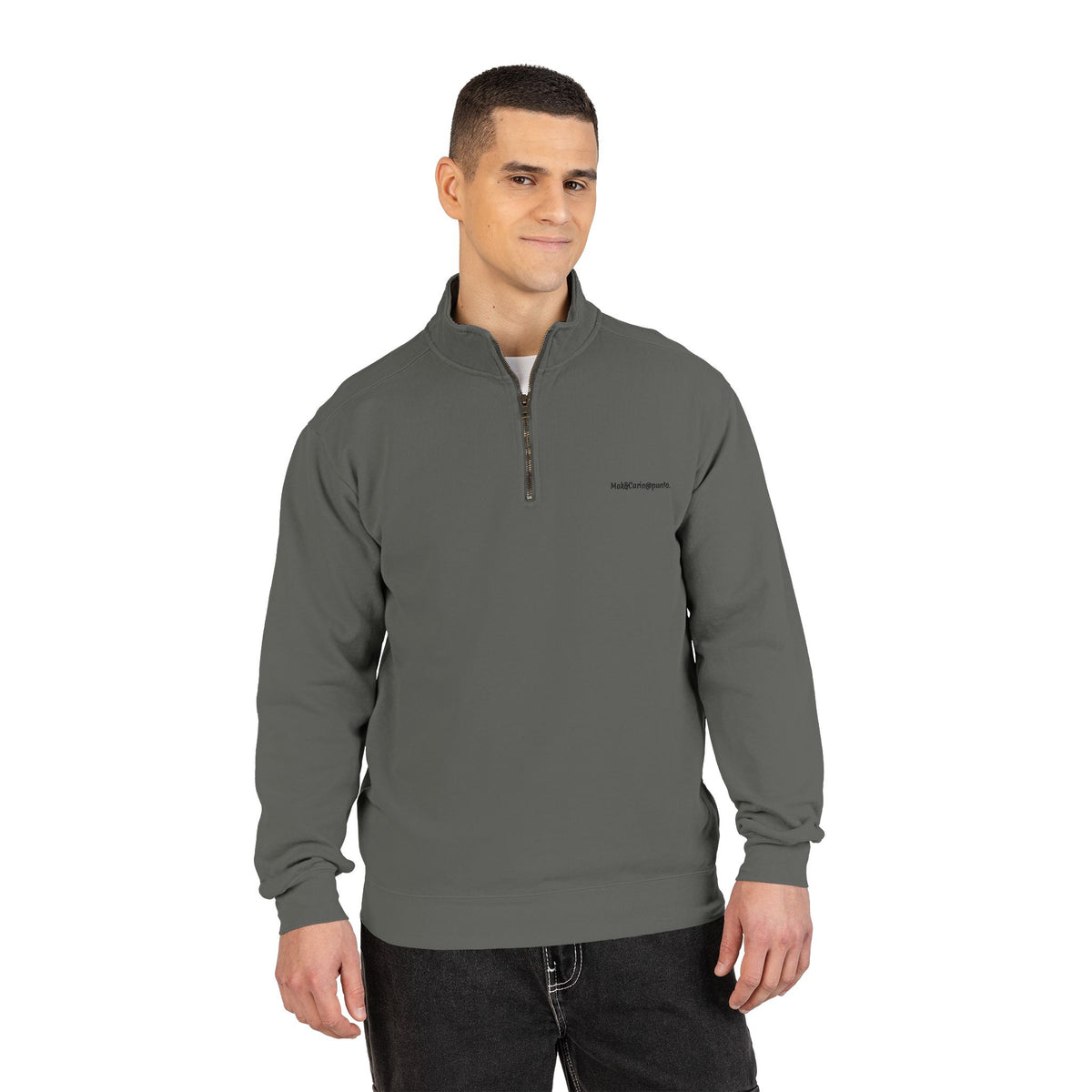 Felpa con zip a quarto unisex