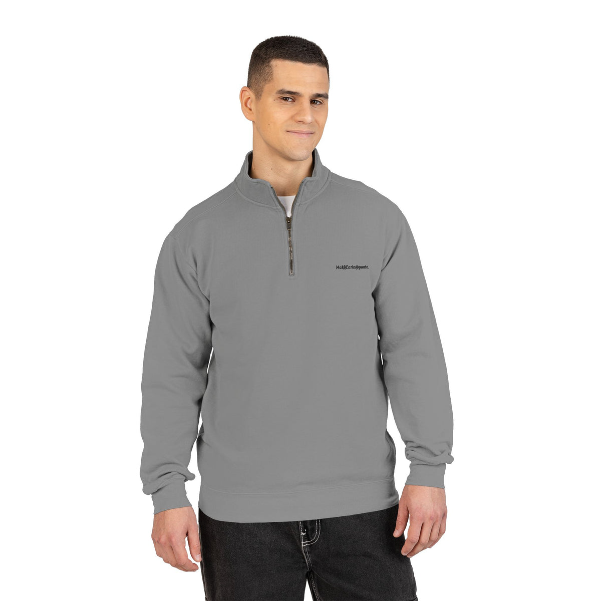 Felpa con zip a quarto unisex
