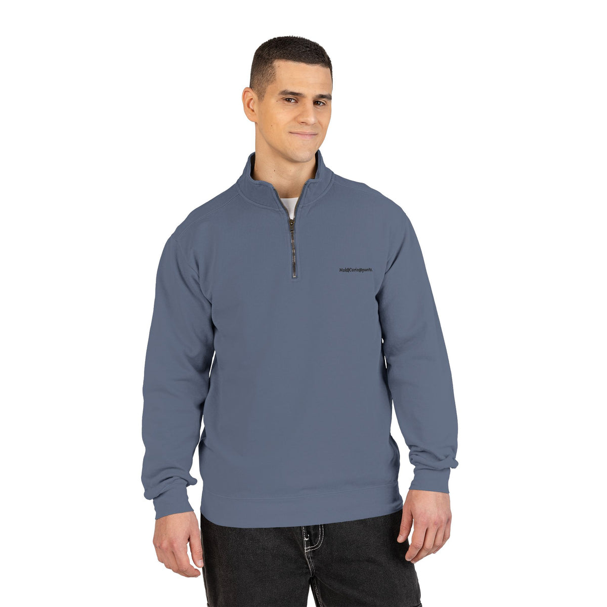 Felpa con zip a quarto unisex