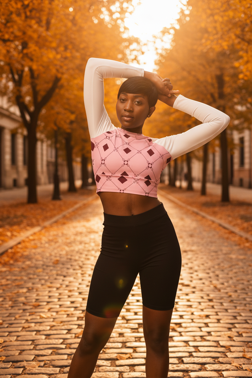 Crop top frontale con pantaloncini