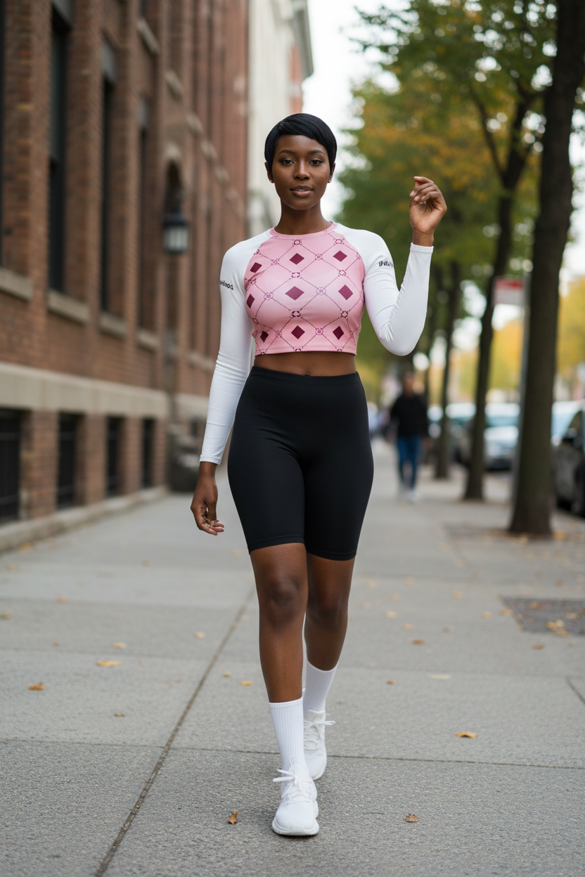 Crop top M@C. passeggiata outdoor - fronte