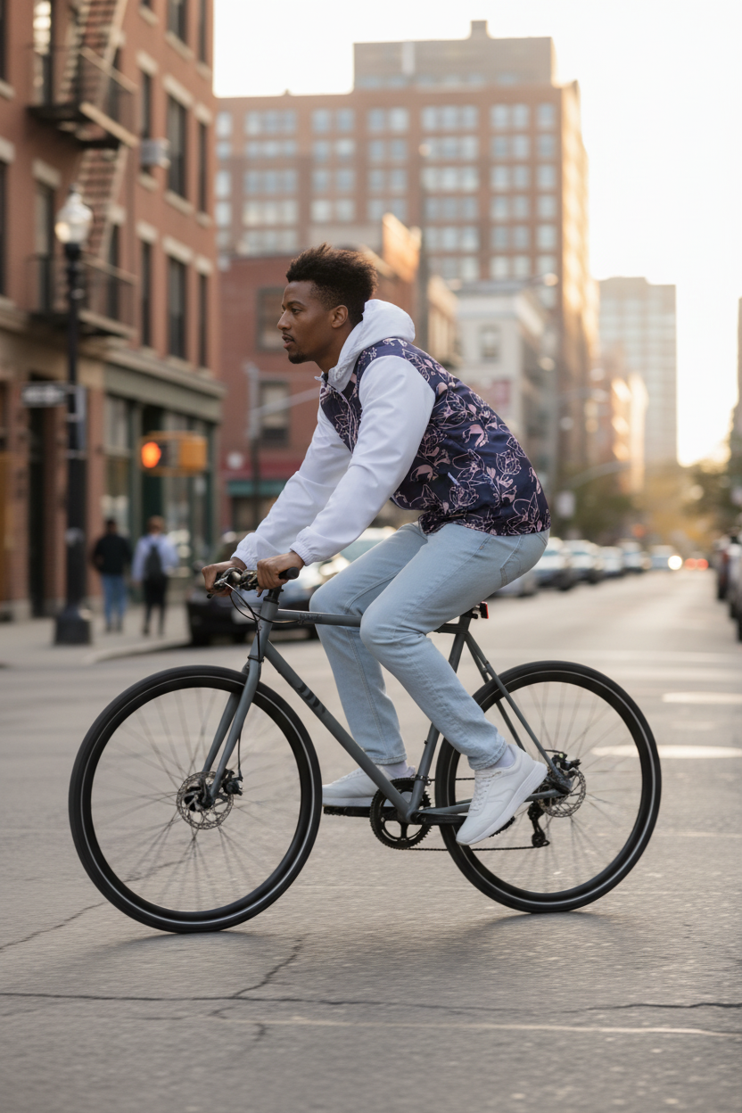 Giacca a vento all over uomo - in bicicletta con vento