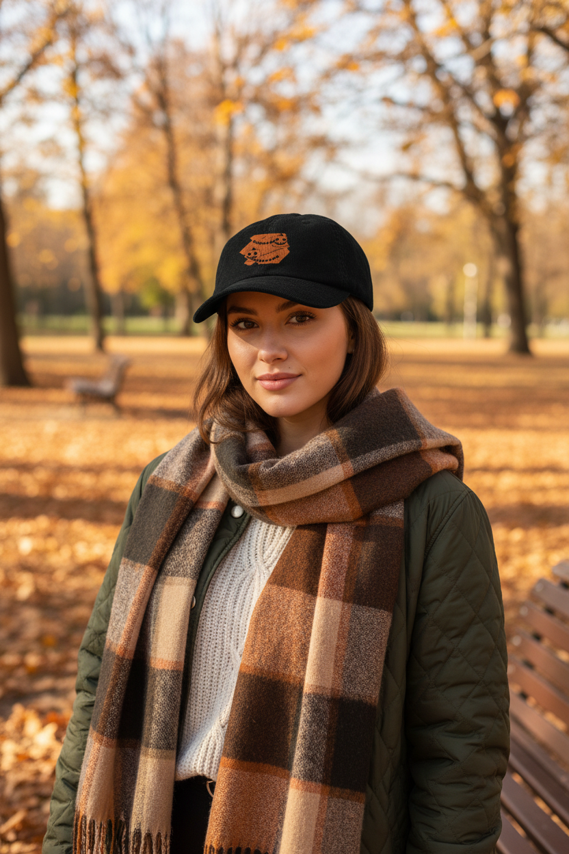 Cappello in velluto a coste - lifestyle frontale autunno/inverno