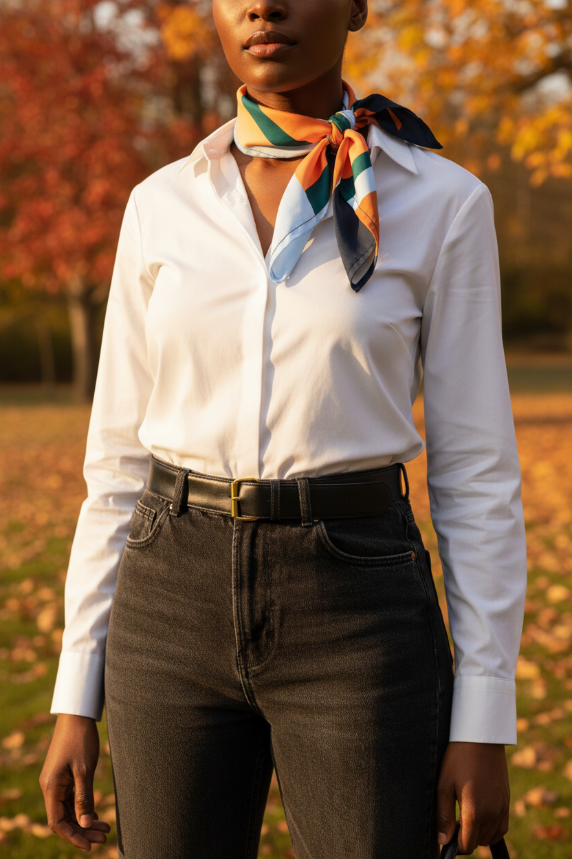 Bandana all over al collo come foulard - lifestyle autunnale