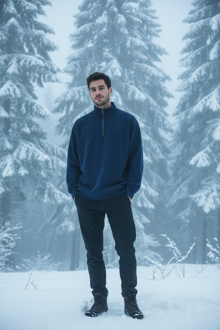 Felpa marina reale uomo inverno M@C.
